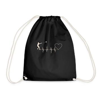 Hammer-throwing heartbeat - Drawstring Bag - black - Front