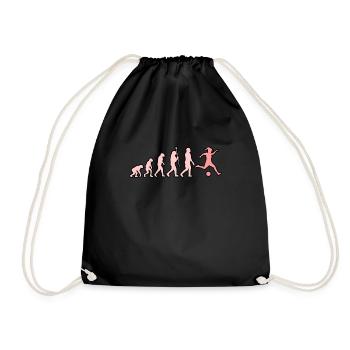 Football girl heartbeat - Drawstring Bag - black - Front
