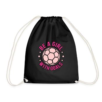 Soyez une fille avec des buts Football - Sac de sport léger - noir - Devant
