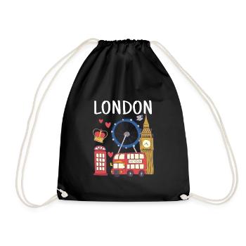 London - Turnbeutel - Schwarz - Vorne