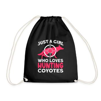 Coyote Hunting Coyote Jagen Geschenk - Turnbeutel - Schwarz - Vorne