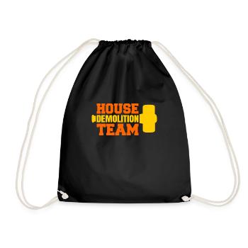 House Destruction Renovation Gift - Drawstring Bag - black - Front