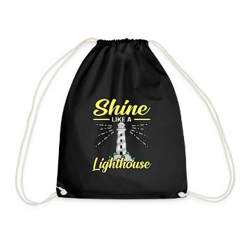 Lighthouse - Drawstring Bag - black - Front