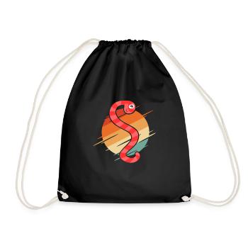 Compost Worms Gift - Drawstring Bag - black - Front