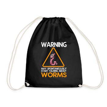 Compost Worms Gift - Drawstring Bag - black - Front