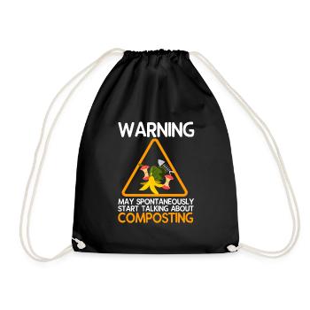 Compost Worms Gift - Drawstring Bag - black - Front