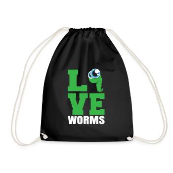 Compost Worms Gift - Drawstring Bag - black - Front