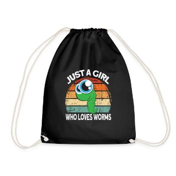 Compost Worms Gift - Drawstring Bag - black - Front