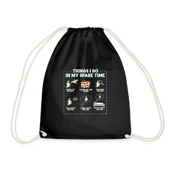 Things I do in my spare time Ireland - Drawstring Bag - black - Front