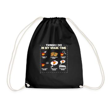 Things I do in my spare time Spain - Drawstring Bag - black - Front