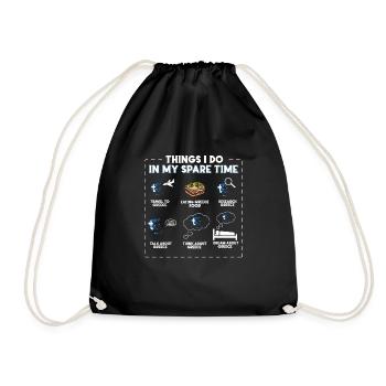 Things I do in my spare time Greece - Drawstring Bag - black - Front