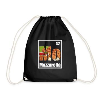Mozzarella-Stangen - Turnbeutel - Schwarz - Vorne