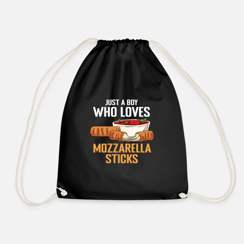 Juste un garçon qui aime les bâtonnets de mozzarella - Sac de sport léger - noir