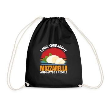 I am only interested in mozzarella and a lot - Drawstring Bag - black - Front