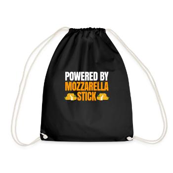 Powered by Mozzarells Sticks - Drawstring Bag - black - Front