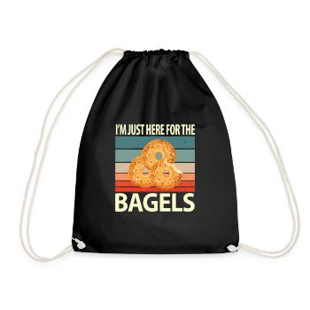 Bagel Bagels Geschenk - Turnbeutel - Schwarz - Vorne
