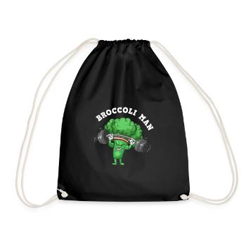 Broccoli Pumps Fitness Gift - Drawstring Bag - black - Front