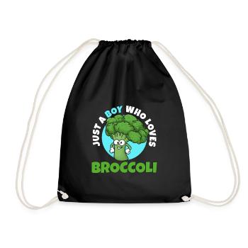 Just a boy who loves broccoli - Drawstring Bag - black - Front
