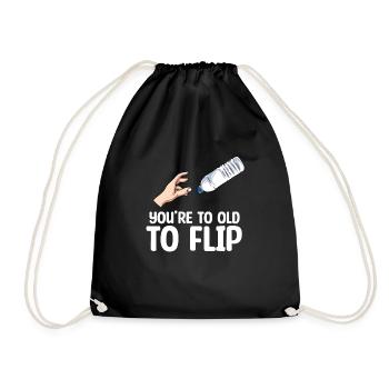 Water Bottle Flipping Flaschendrehen - Turnbeutel - Schwarz - Vorne