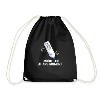 Water Bottle Flipping Flaschendrehen - Turnbeutel - Schwarz - Vorne
