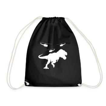T-Rex Helicopter - Drawstring Bag - black - Front