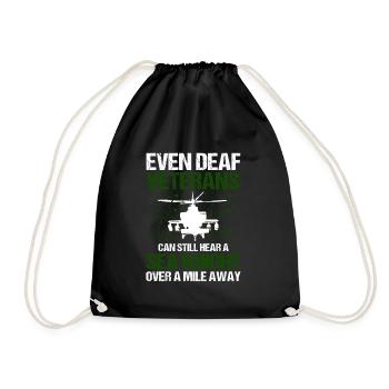Pigeon Veteran Helicopter - Drawstring Bag - black - Front