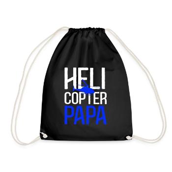 Helicopter Papa - Drawstring Bag - black - Front
