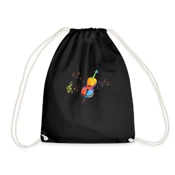 Cello Funny Gift Viola - Drawstring Bag - black - Front