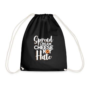 Bagel Gift Funny - Drawstring Bag - black - Front