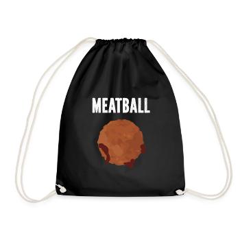 Meatball Spaghetti Lustiges italienisches Geschenk - Turnbeutel - Schwarz - Vorne