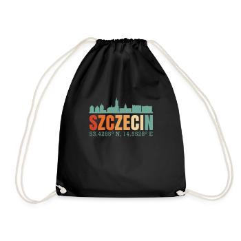 Szezecin Poland Skyline - Drawstring Bag - black - Front