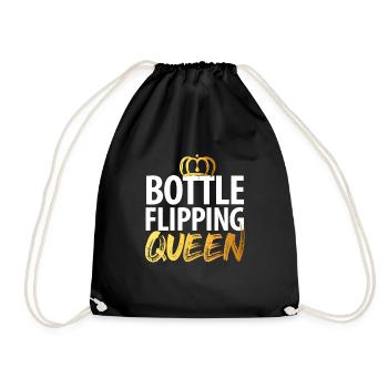 Water Bottel Flipping Geschenk Flaschendrehen - Turnbeutel - Schwarz - Vorne
