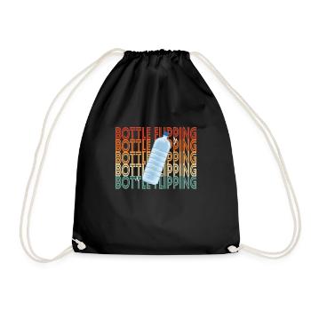 Water Bottel Flipping Geschenk Flaschendrehen - Turnbeutel - Schwarz - Vorne