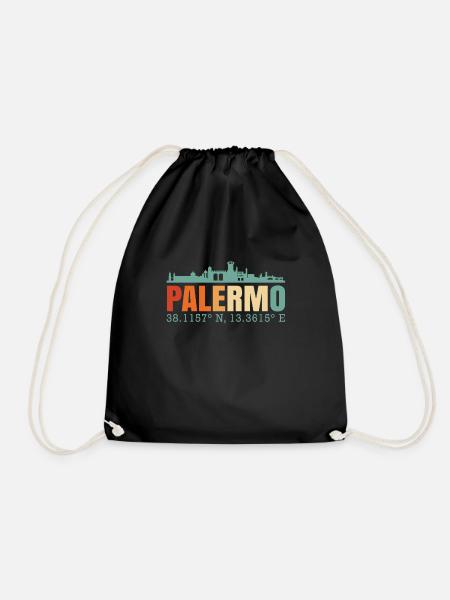 Palermo Italien Skyline - Turnbeutel - Schwarz