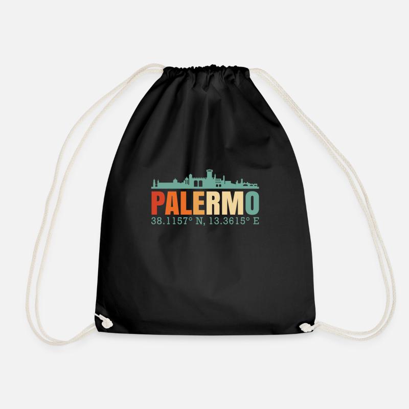 Palermo Italien Skyline - Turnbeutel - Schwarz