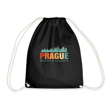 Prag Tschechische Republik Skyline - Turnbeutel - Schwarz - Vorne
