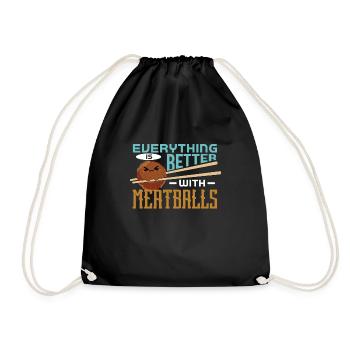 Boulettes de viande Boulettes de viande Cadeau - Sac de sport léger - noir - Devant