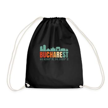 Bucharest Bucharest Romania Skyline - Drawstring Bag - black - Front