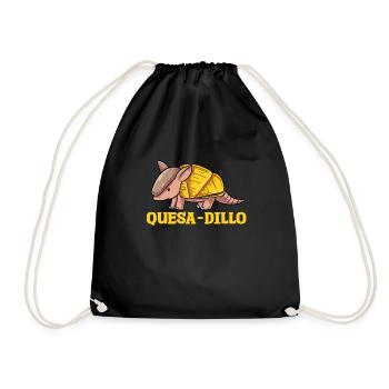 Quesa Dillo Armadillo Gift - Drawstring Bag - black - Front