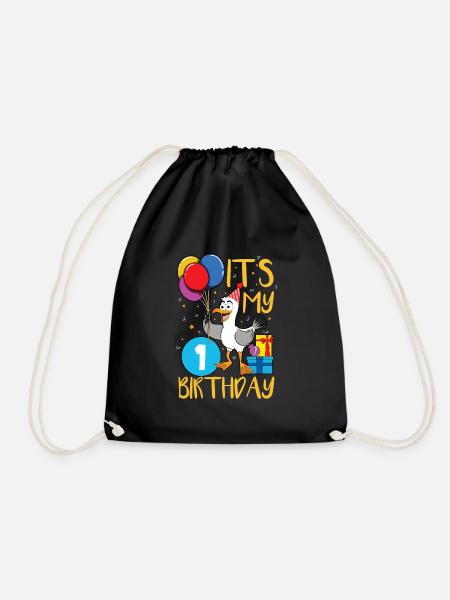 1. Geburtstag - Turnbeutel - Schwarz
