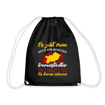 Es Gibt Zwei Arten Von Menschen Darmstädter Und We - Turnbeutel - Schwarz - Vorne