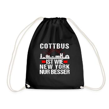 Cottbus Ist Wie New York Nur Besser - Turnbeutel - Schwarz - Vorne