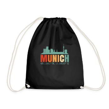 Munich Skyline - Drawstring Bag - black - Front