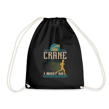 Crane operator crane gift - Drawstring Bag - black - Front