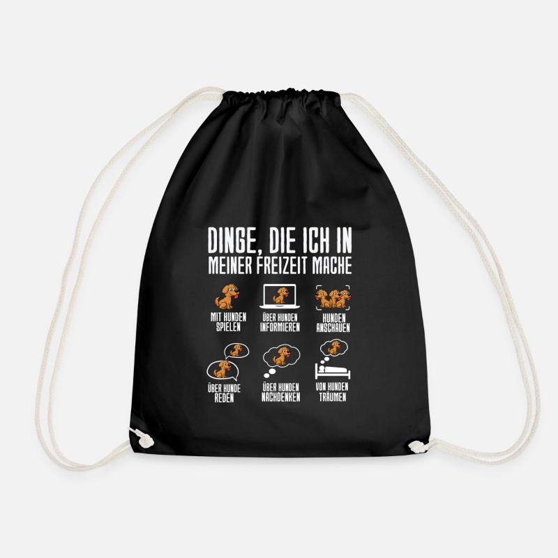 Dinge Die Ich In Meiner Freizeit Mache Hunde - Turnbeutel - Schwarz
