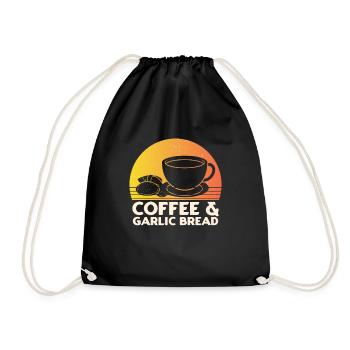 Garlic Garlic Bread Food Gift - Drawstring Bag - black - Front