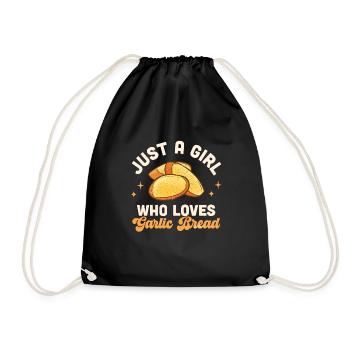 Garlic Garlic Bread Food Gift - Drawstring Bag - black - Front