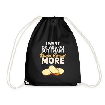 Garlic Garlic Bread Food Gift - Drawstring Bag - black - Front