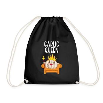 Garlic Garlic Bread Food Gift - Drawstring Bag - black - Front