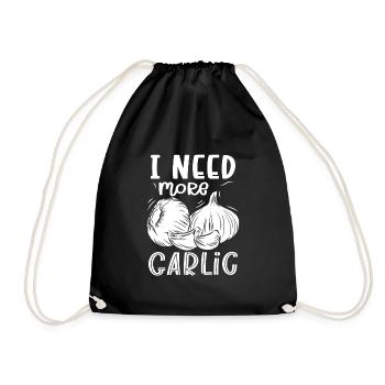 Garlic Garlic Bread Food Gift - Drawstring Bag - black - Front